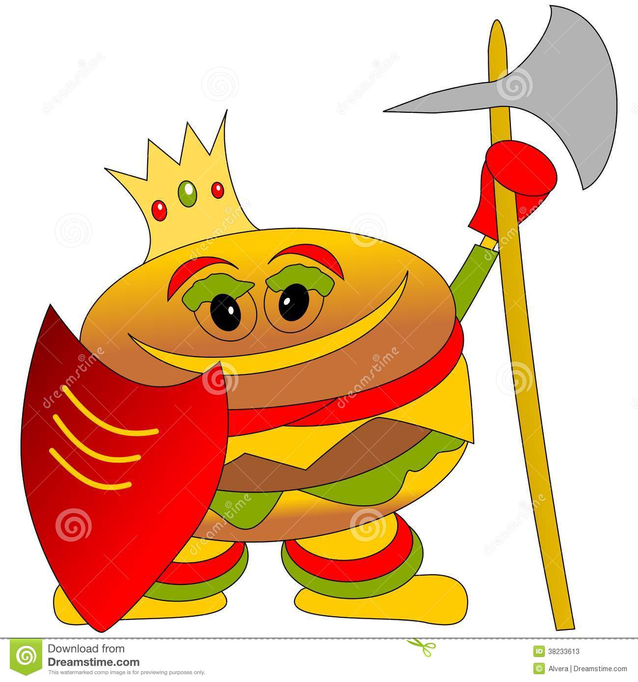 Burger King Guardian Posture Armed With Shield And Halberd    