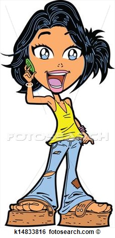 Clip Art   Gossiping Teen  Fotosearch   Search Clipart Illustration