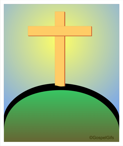 Clip Art Image  Cross On A Hill Christian Cross  Version 1