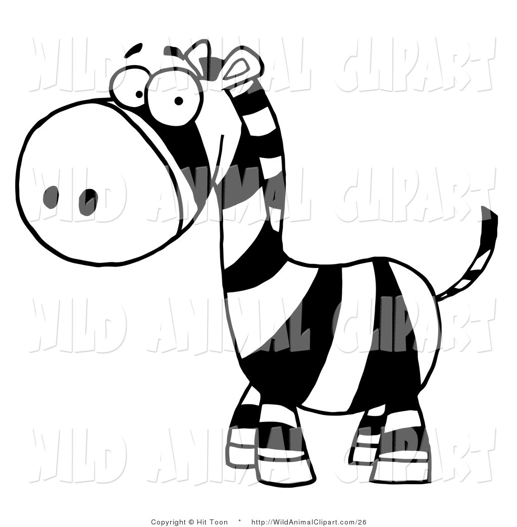 Clip Art Of A Black And White Smiling Zebra Cartoon By Hit Toon 26 Jpg