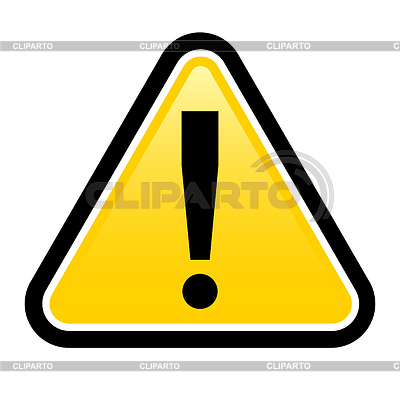 Danger Warning Sign  Render Exclamation Mark  Illustration On White