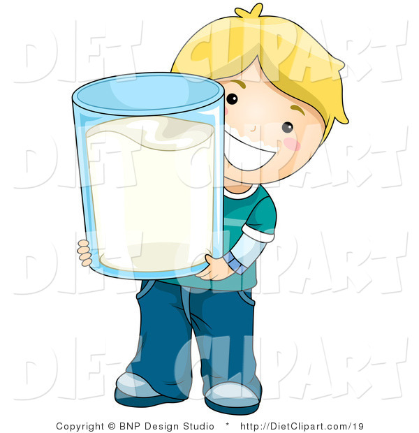 Diet Clip Art Of A Cute Blond Caucasian Boy Carrying A Giant Glass Of