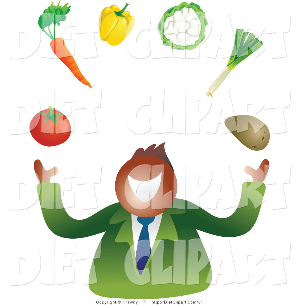Diet Clip Art Of A Smiling Businessman Juggling Vegetables By Prawny