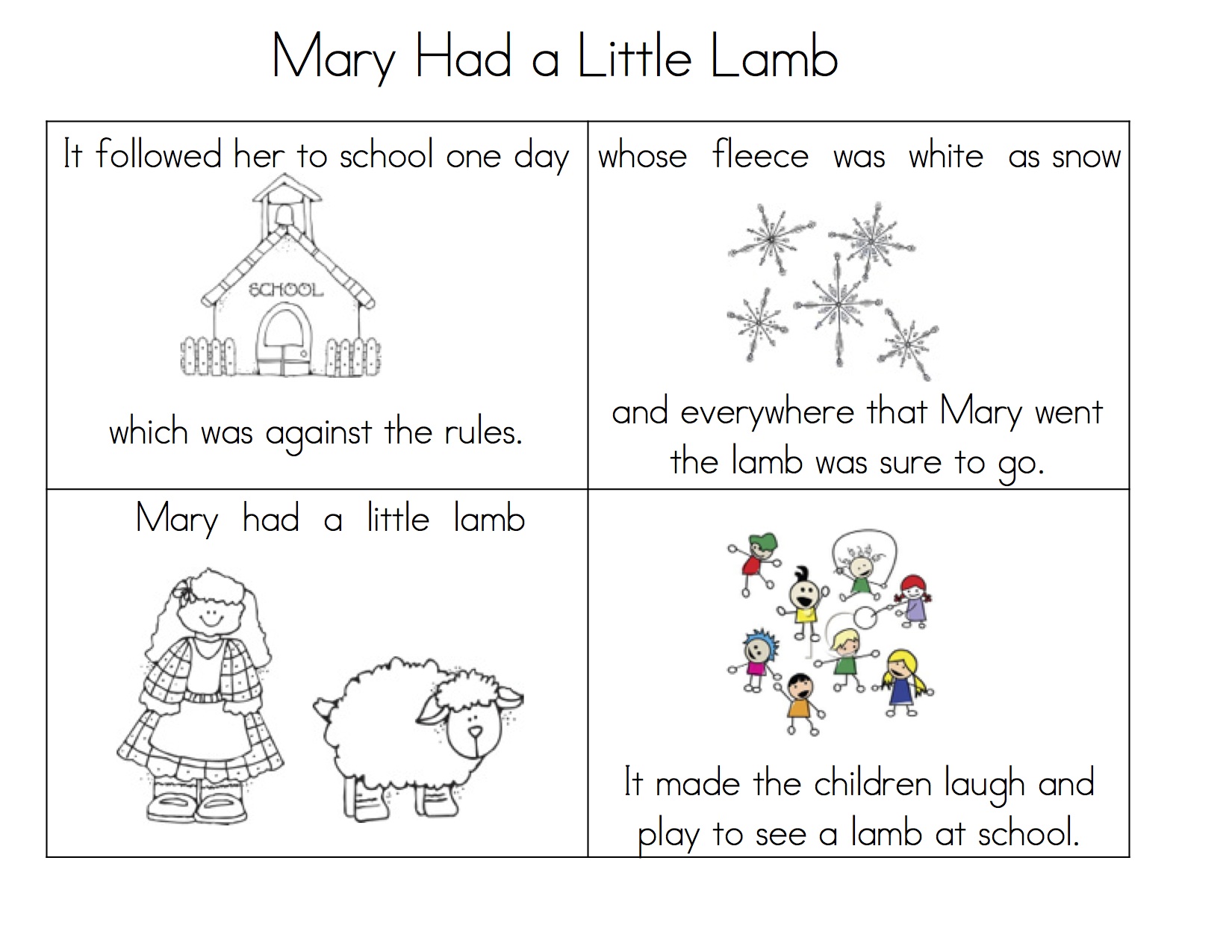 Displaying 16  Images For   Mary Had A Little Lamb Clip Art