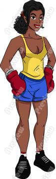 Female Boxer Clip Art   Royalty Free Clipart   Vector Cartoon Drawing