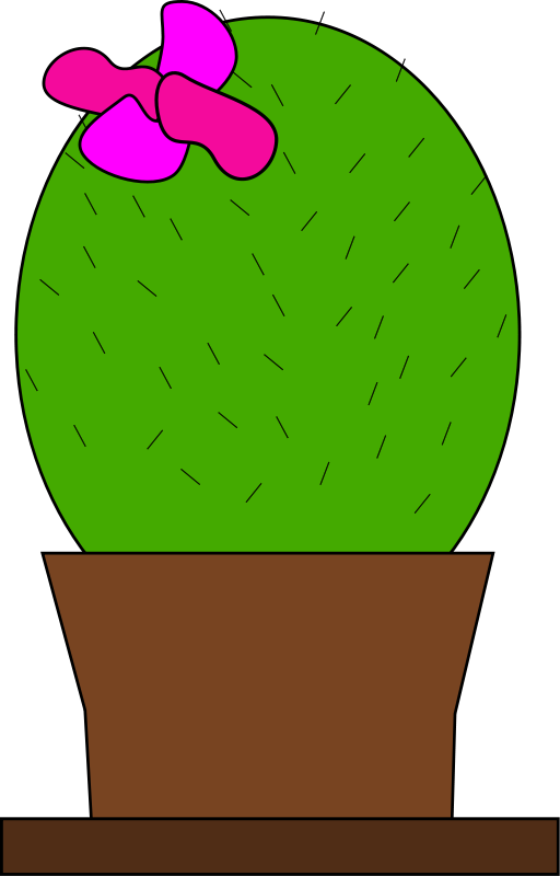 Free Cactus With Flower Clip Art