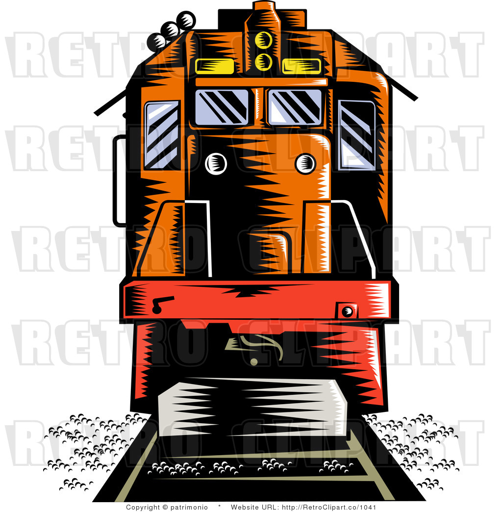    Free Retro Orange Locomotive From The Front By Patrimonio    1041