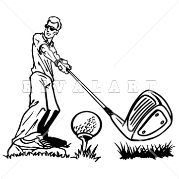Golf Club Black And White Clip Art Sports Clipart Image Of Man
