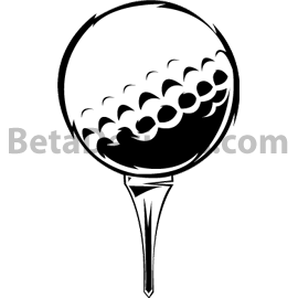 Golf Tee Clip Art Black And White Golf Ball Isolated