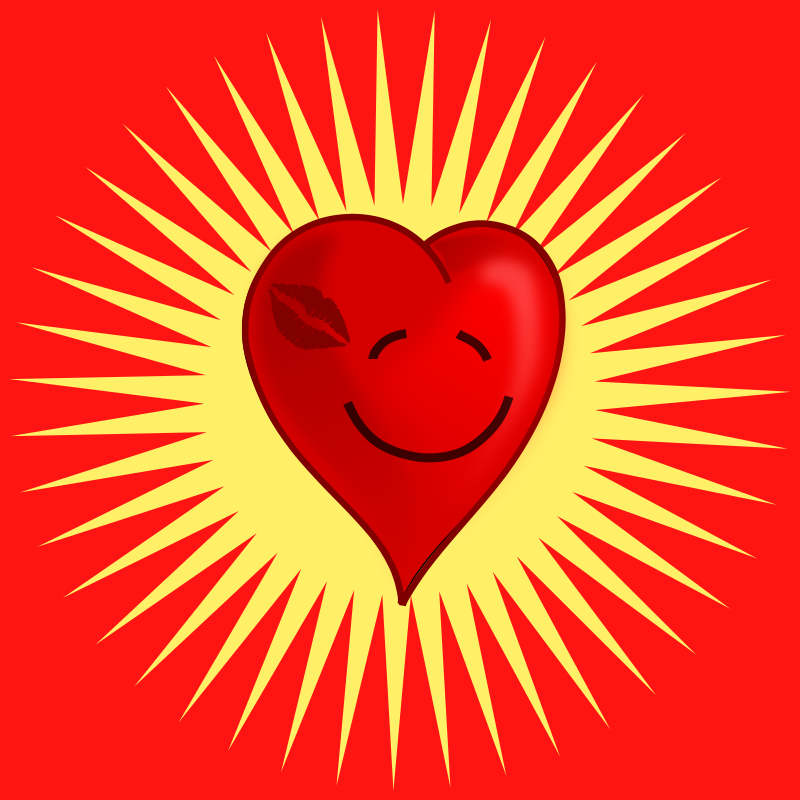 Happy Kissed Heart By Qubodup   Uses Http   Openclipart Org Detail    