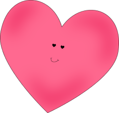 Happy Pink Heart   Clip Art Image Of Pink Heart With Heart Shaped Eyes    