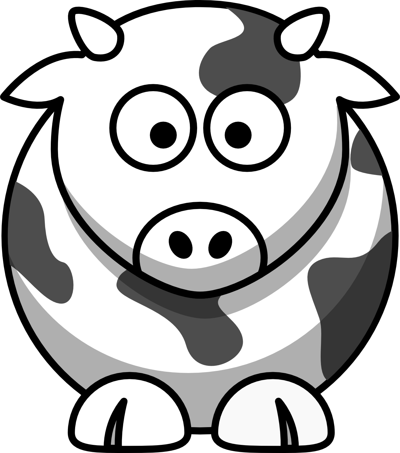 Lemmling Cartoon Cow Coloring Book Colouring Black White Line Art