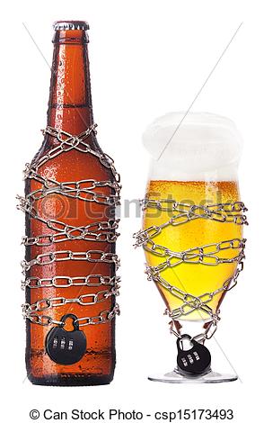 Of Alcohol Abuse Concept   Beer Locked On A Chain   Alcohol    