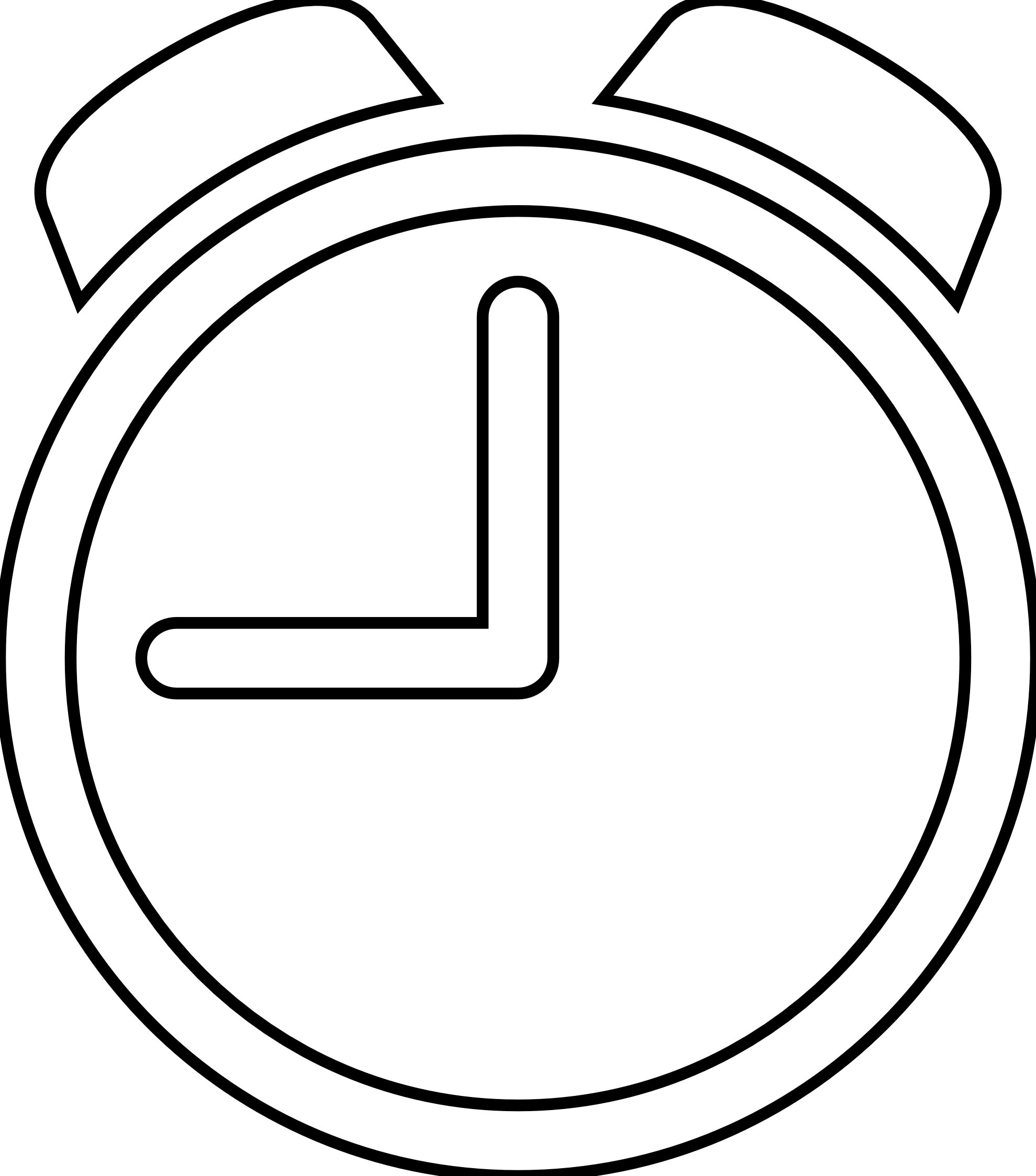 Orologio Clock Alarm Icon Black White Line Art Coloring Book Colouring    