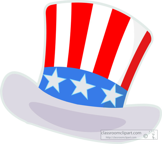 Patriotic   Usa Flag Stars Stripes Hat   Classroom Clipart