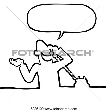 Person Calling On The Phone View Large Clip Art Graphic