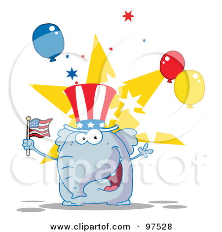 Royalty Free  Rf  Clipart Illustration Of An Oval Fourth Of July