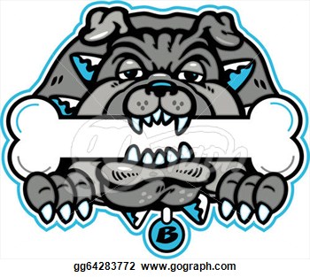     Stock   Bulldog Chewing On A Bone  Stock Clip Art Gg64283772   Gograph