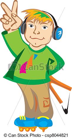 Teen Bully On The Rollers With A Sling Csp8044821   Search Clipart