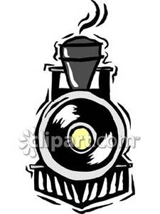The Front Of A Black Train   Royalty Free Clipart Picture