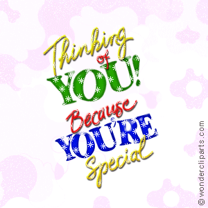 Thinking Of You Because You Re Special Glitter Scrap