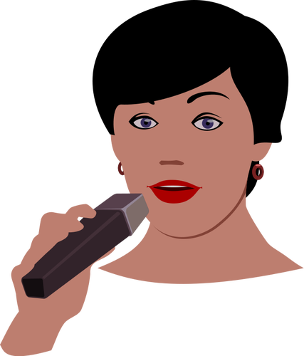 Vector Illustration Of Woman With Microphone   Public Domain Vectors