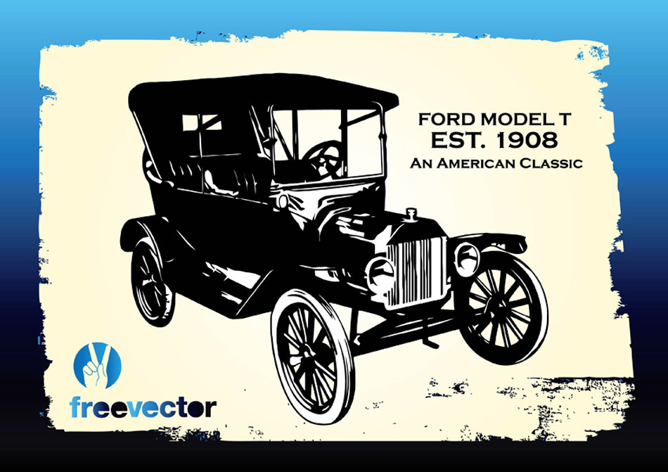 Antique Ford Car By Freevector Com
