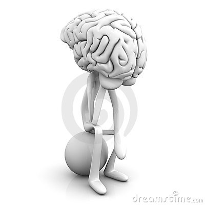 Cartoon Figure Con A Huge Brain  3d Rendered Illustration  Isolated