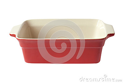 Ceramic Baking Dish Isolated On White Background With Clipping Path 