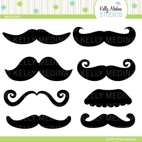 Curly Mustache Clipart Pictures