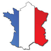 French Flag On A Map Of France   Clipart Graphic
