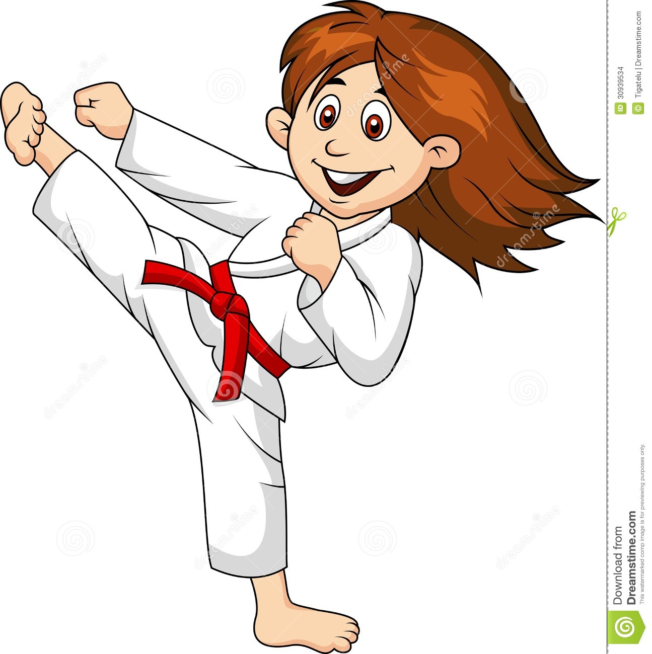 Girl Cartoon Doing Martial Art Stock Images   Image  30939534