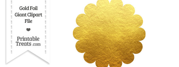 Gold Foil Giant Scalloped Circle Clipart