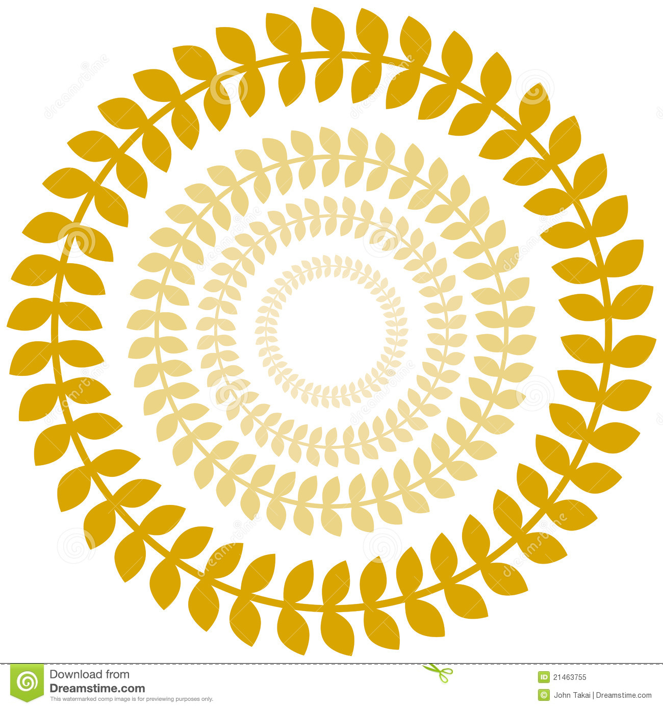 Gold Laurel Wreath Circle Set Royalty Free Stock Photo   Image