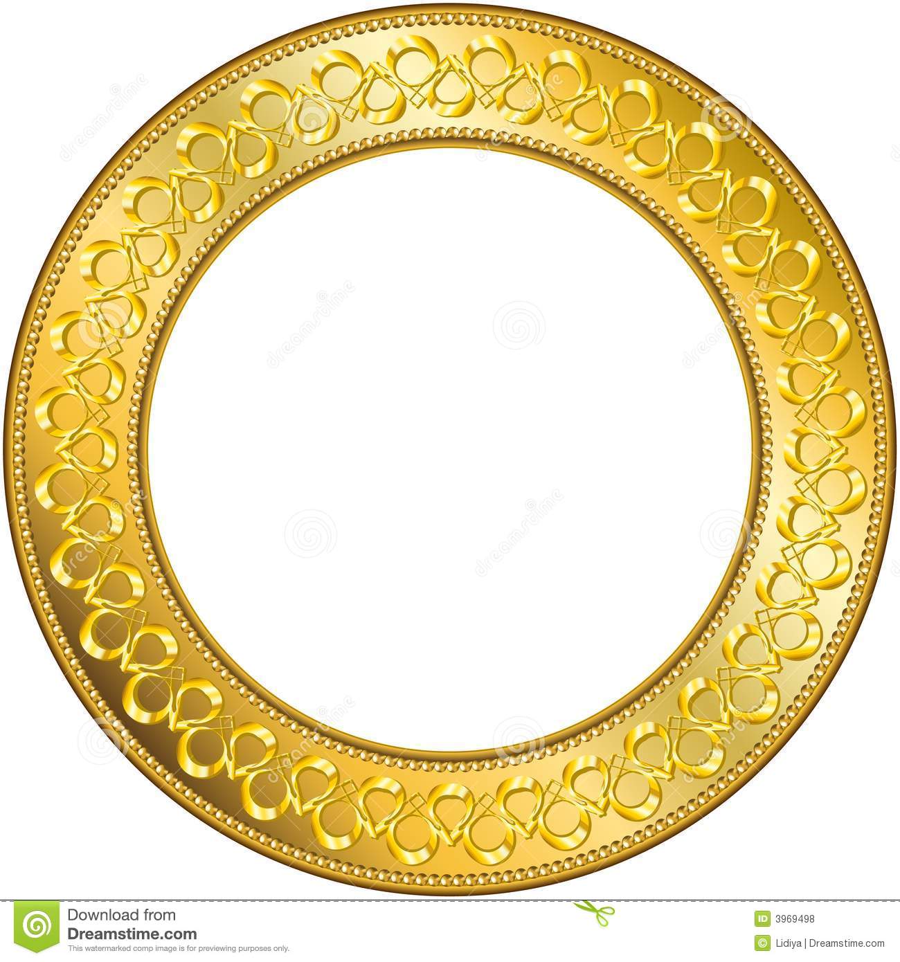 Golden Frame Round  Digital Illustration  Blends Gradient Mesh