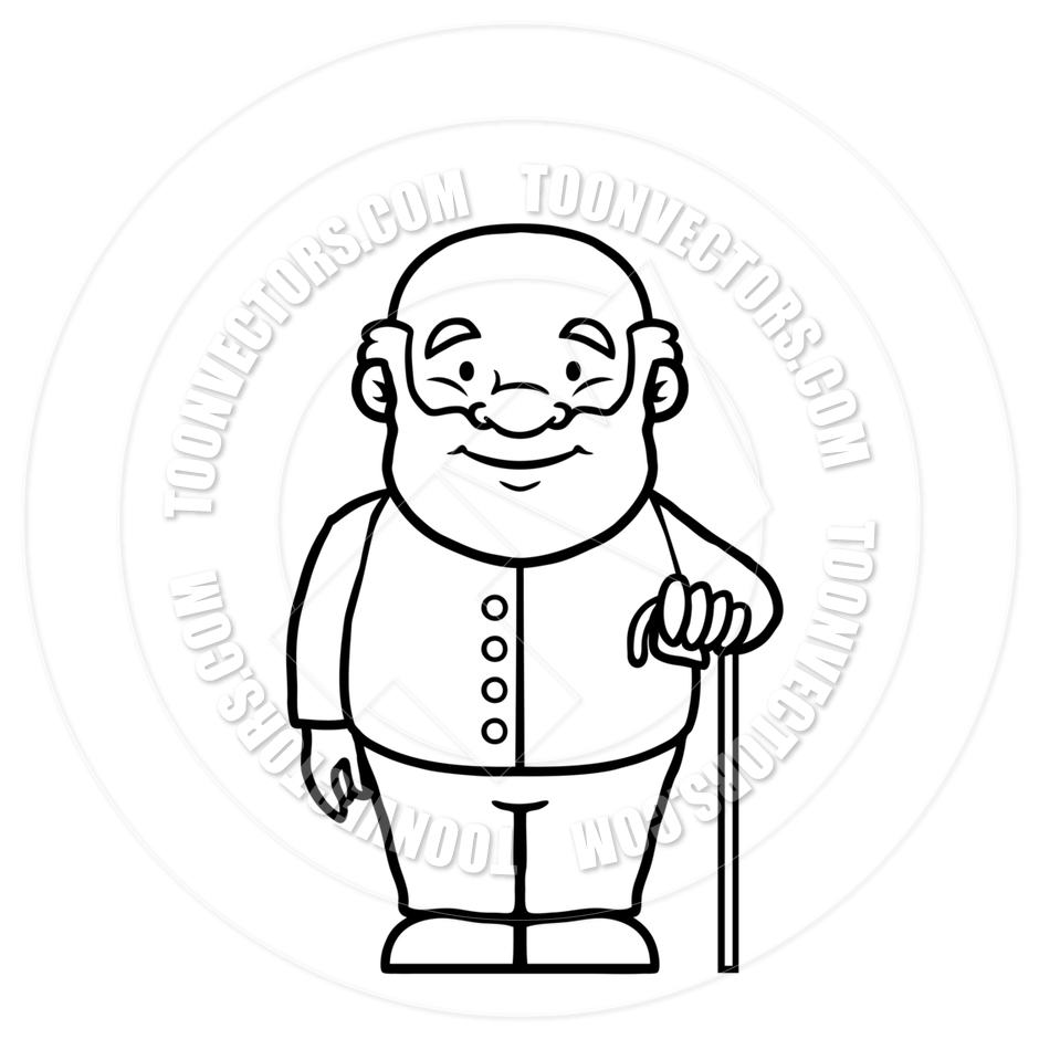 Grandfather Clip Art Black And White Old Man