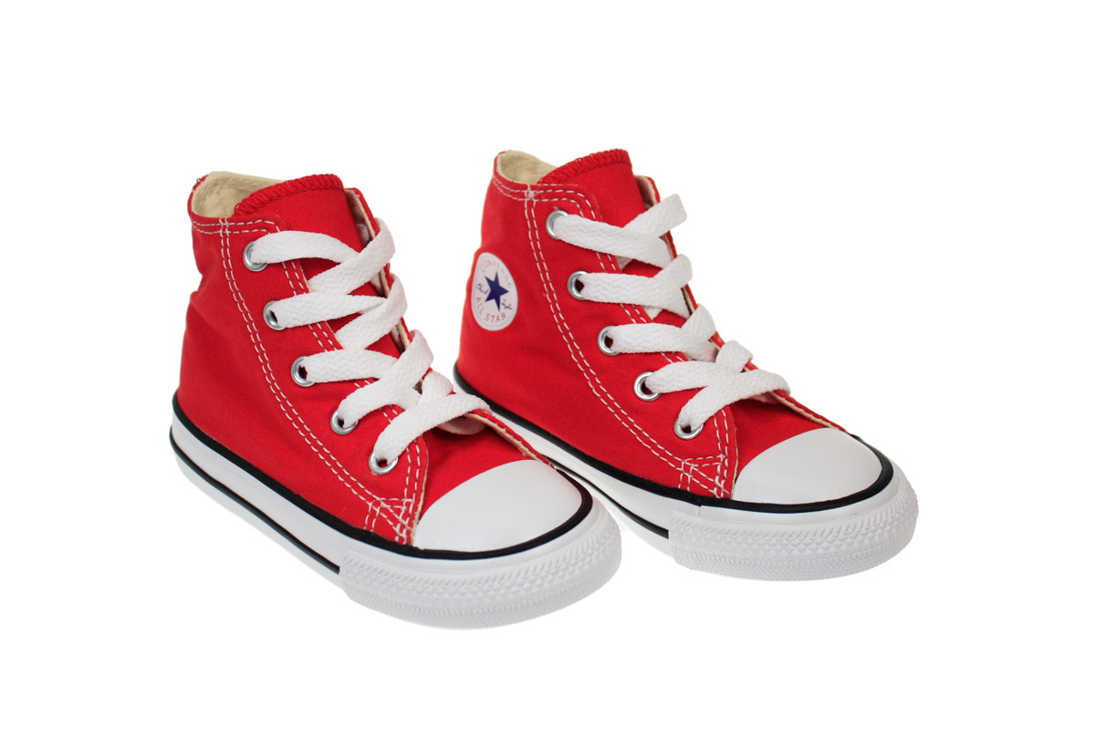 Hi Toddler Kids Infant Red Canvas Trainers Sneakers Shoes Size 2 10