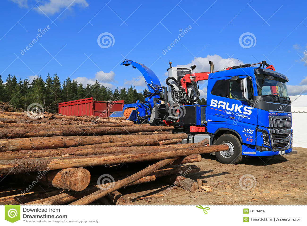 Hyvinkaa Finland   September 11 2015  Tree Trunks And Equipment For