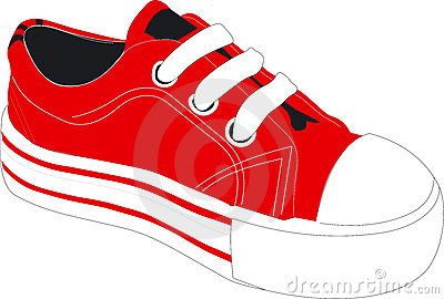 Illustration Of A Bright Red Sneaker Tennis Or Athletic Shoe