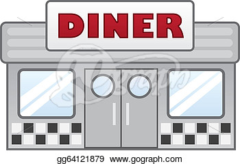       Isolated Diner Restaurant With Large Sign  Eps Clipart Gg64121879