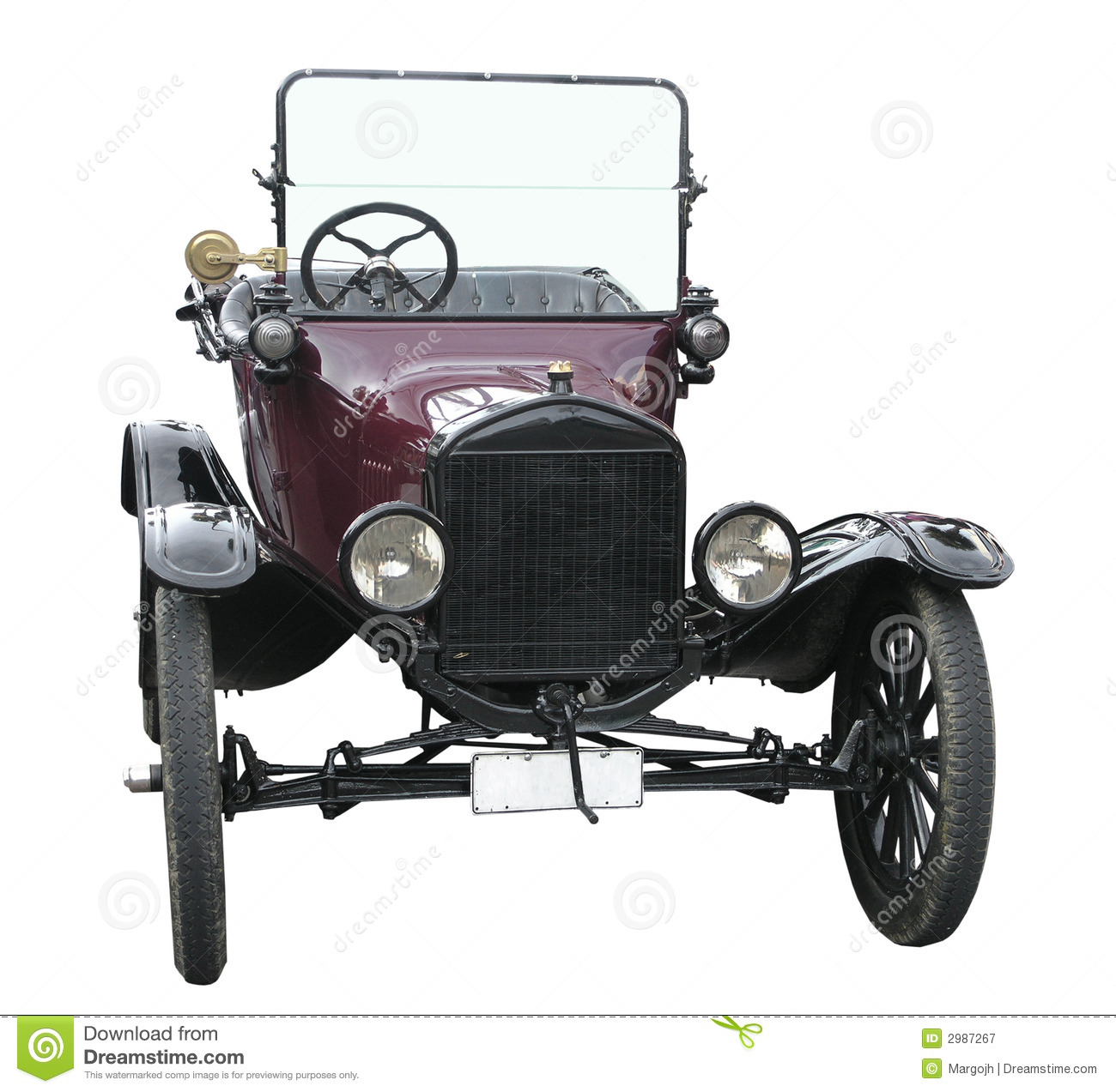 Model T Ford Isolated With Clipping Path