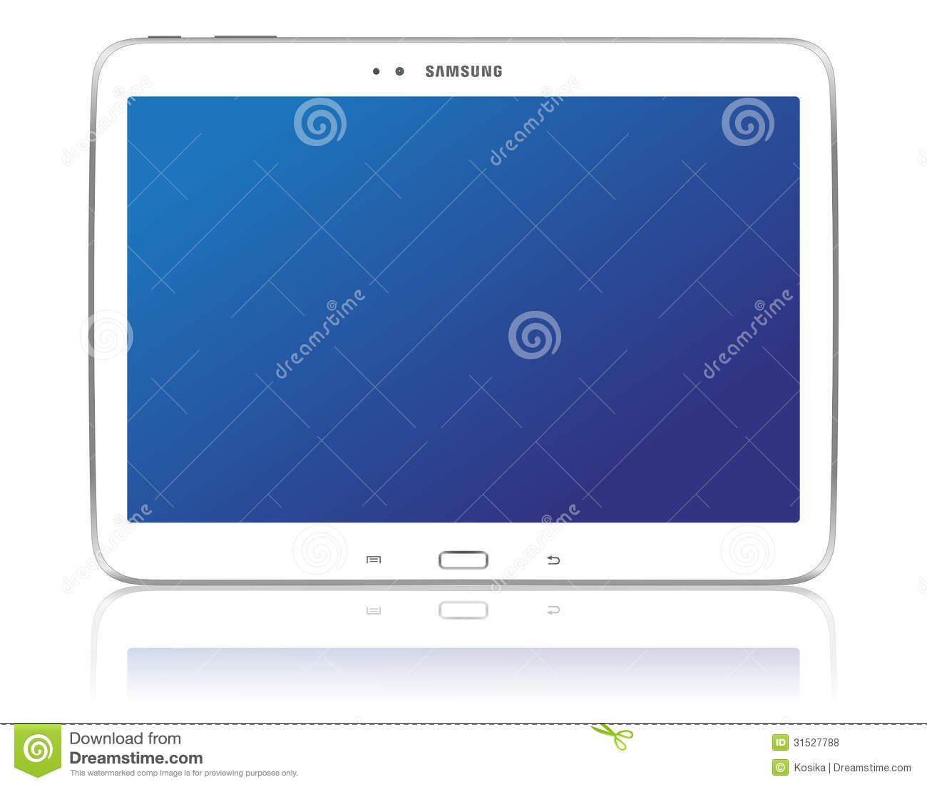 Of A Samsung Galaxy Tab 3 Android Tablet Isolated On White Background