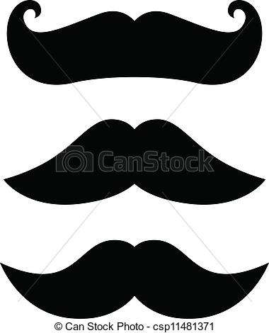 Of Retro Black Mustache Set Isolated On White   Gantleman Curly