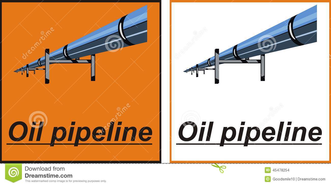 Oil Pipeline Vector  Icons  Orange Black And White Colors