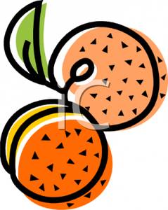 Royalty Free Clipart Image  Two Fuzzy Peaches