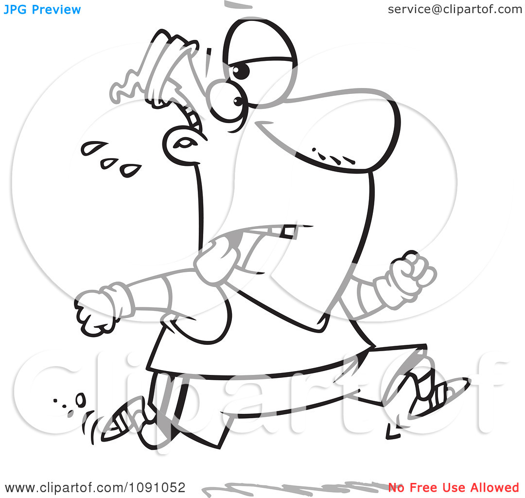 Tired Runner Clipart Clipart Outlined Tired Man