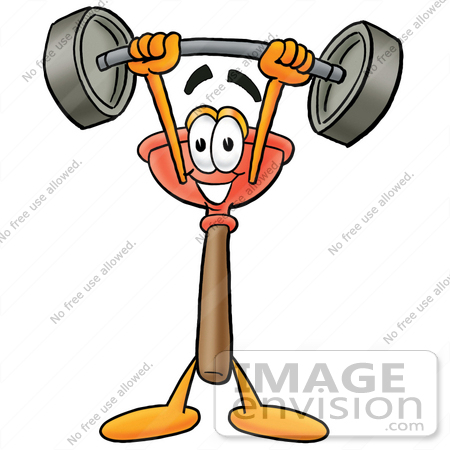 26321 Clip Art Graphic Of A Plumbing Toilet Or Sink Plunger Cartoon