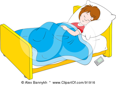 91916 Royalty Free Rf Clipart Illustration Of A Boy Sleeping In Bed