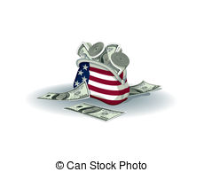 American Wallet Full Of Dollars   Detailed American Purse   