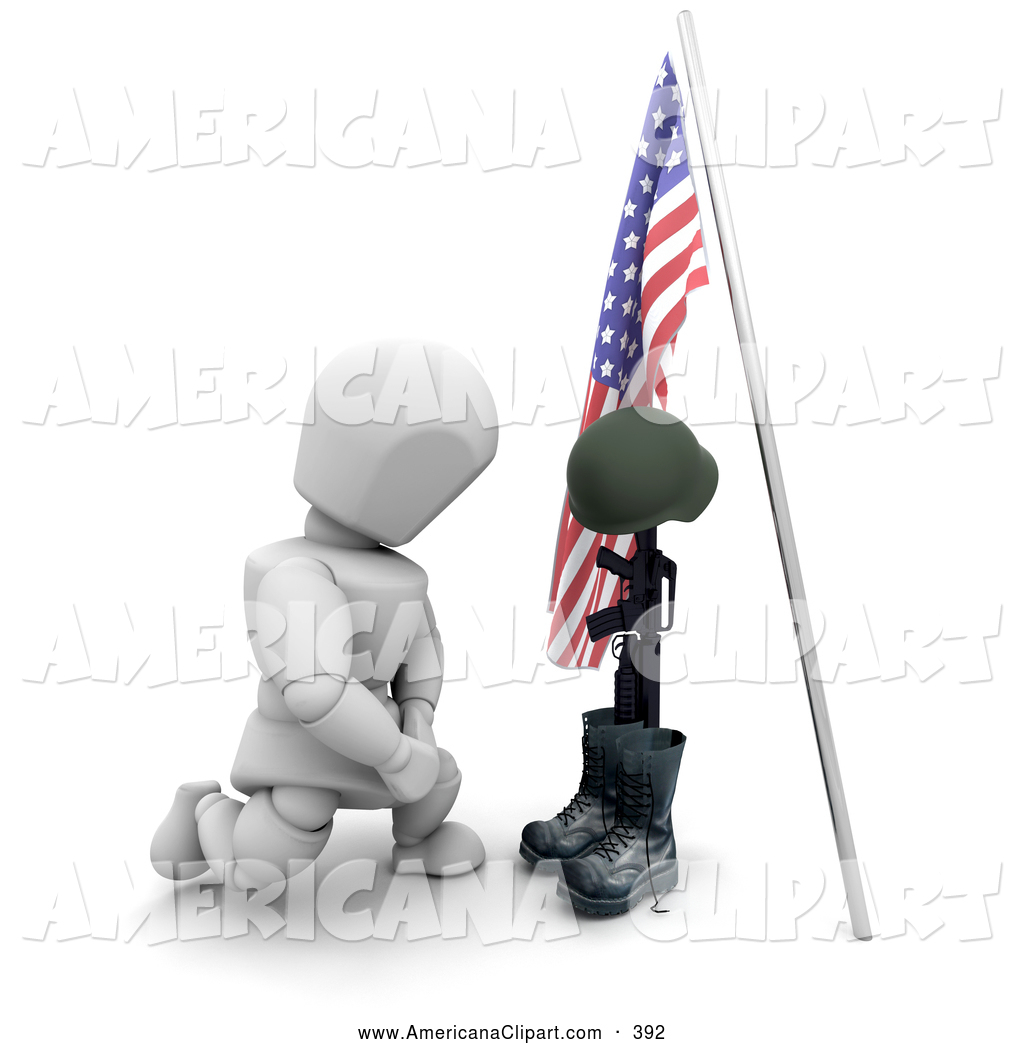 Americana Clip Art Of A Patriotic Fallen War Soldier On Memorial Day